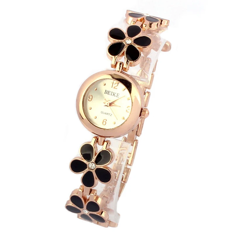 Женские наручные часы montre femme модные с ромашками и цветком розового золота под