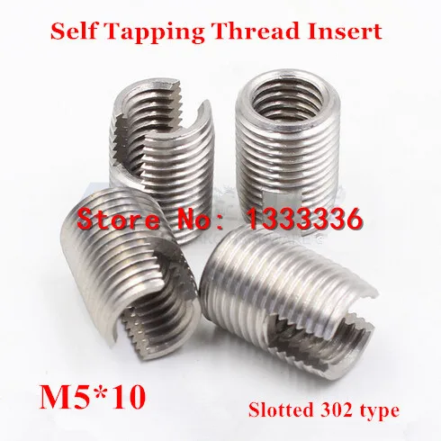 20 шт. M5 * 0 8*10 (L) самонарезающая Резьбовая вставка 302 шлицевого типа втулка из