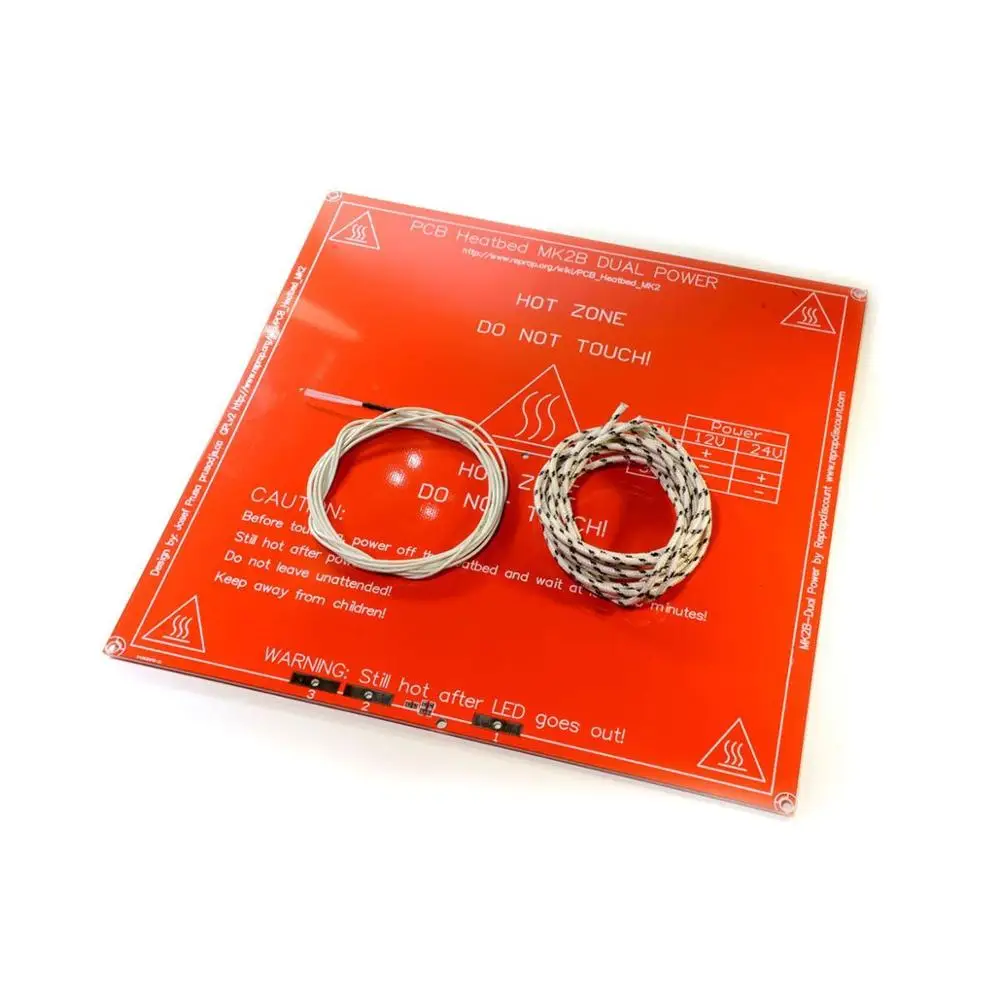 214x214mm MK2B PCB Heated Bed Heat Bed RepRap for 3D Printer 12V / 24V + Wiring + Thermistor
214x214mm MK2B PCB Heated Bed Heat Bed RepRap for 3D Printer 12V / 24V + Wiring + Thermistor