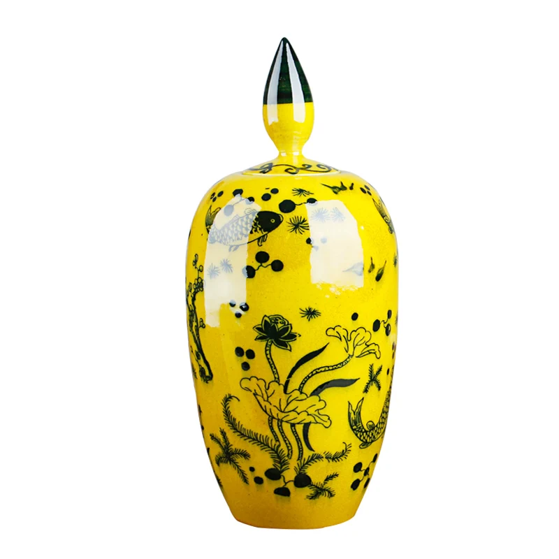 Antique Jade Kylin Green Glaze Jar Tank Yellow Vase Flowers Hat-covered Ginger Jars Ornament Creative Gift
Antique Jade Kylin Green Glaze Jar Tank Yellow Vase Flowers Hat-covered Ginger Jars Ornament Creative Gift