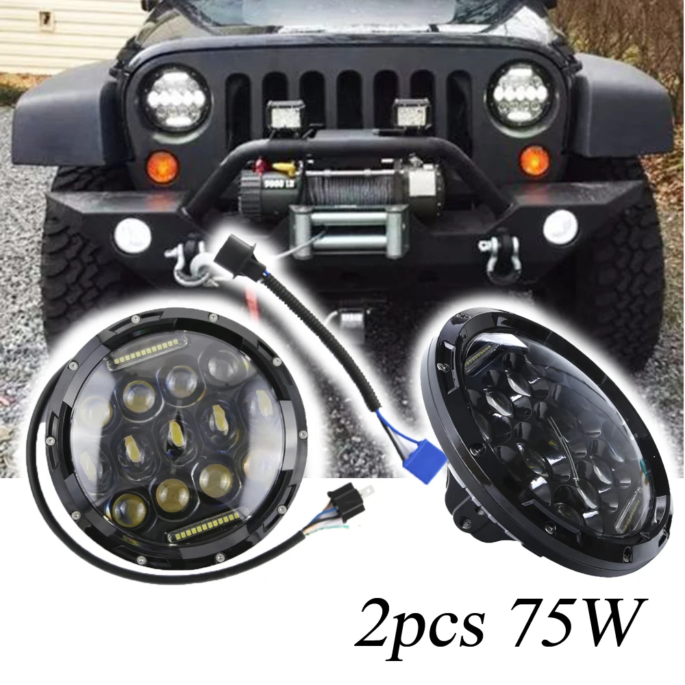 WHDZ For Jeep Wrangler Led Headlight 7inch 75W Round High Low Beam Lights H4 H13 Adapter Headlamp For Off Road 4x4 Motorcycles
WHDZ For Jeep Wrangler Led Headlight 7inch 75W Round High Low Beam Lights H4 H13 Adapter Headlamp For Off Road 4x4 Motorcycles