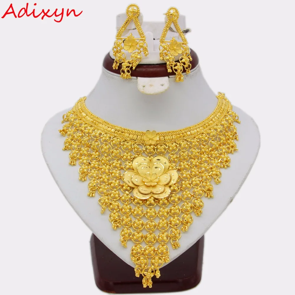 Adixyn Big Flowers Necklace/Earrings Jewelry Set For Women Gold Color/Copper Ethiopian Arabic India Wedding Gifts
Adixyn Big Flowers Necklace/Earrings Jewelry Set For Women Gold Color/Copper Ethiopian Arabic India Wedding Gifts