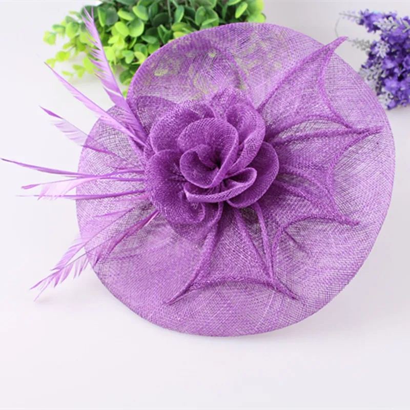 Charming Sinamay Hats Feather Flower Fascinators Wedding Headwear Purple Bridal Hats Party Hats Cocktail Hats 21 Colors MYQ126
Charming Sinamay Hats Feather Flower Fascinators Wedding Headwear Purple Bridal Hats Party Hats Cocktail Hats 21 Colors MYQ126