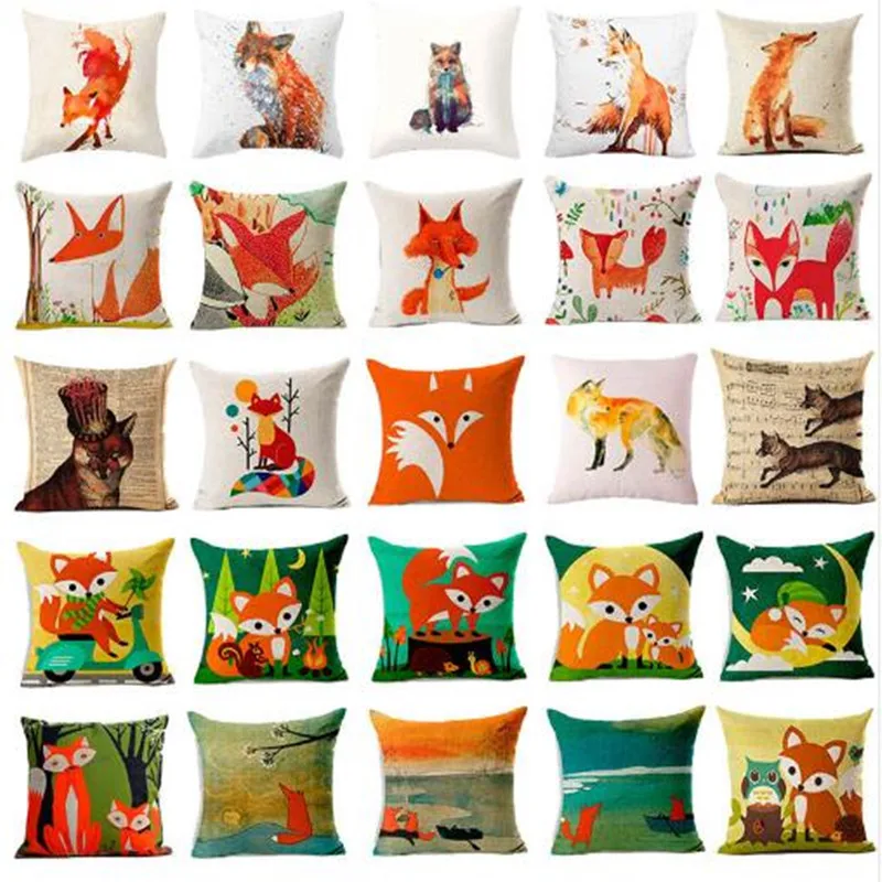 Nordic Pillowcase lovely animal fox Decorative Cushion Cover Cotton Linen Throw Pillow cover Cojines almofadas
Nordic Pillowcase lovely animal fox Decorative Cushion Cover Cotton Linen Throw Pillow cover Cojines almofadas