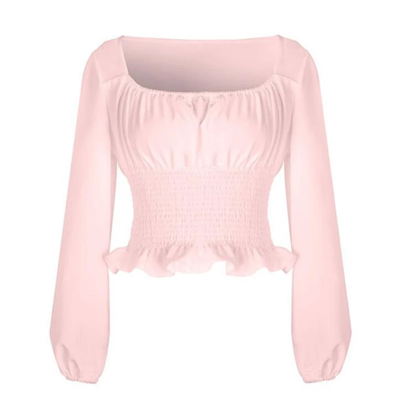 Fashion Lantern Sleeve Long Sleeve Waist Short Chiffon White Women T-Shirt Casual Sexy Summer Tops Women's Summer Blouses 2019
Fashion Lantern Sleeve Long Sleeve Waist Short Chiffon White Women T-Shirt Casual Sexy Summer Tops Women's Summer Blouses 2019