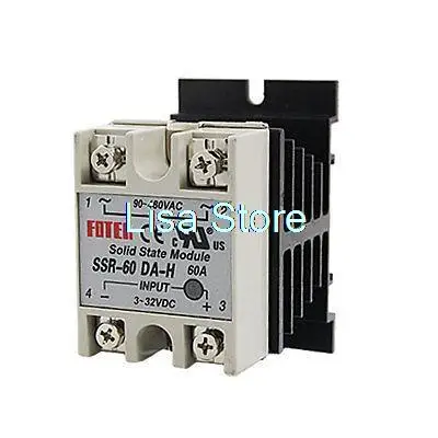 SSR-60 DA-HDC-AC постоянного тока 3-32 в пост Вход AC 90-480V Выход 60A твердотельные реле w теплоотвод
SSR-60 DA-HDC-AC постоянного тока 3-32 в пост Вход AC 90-480V Выход 60A твердотельные реле w теплоотвод