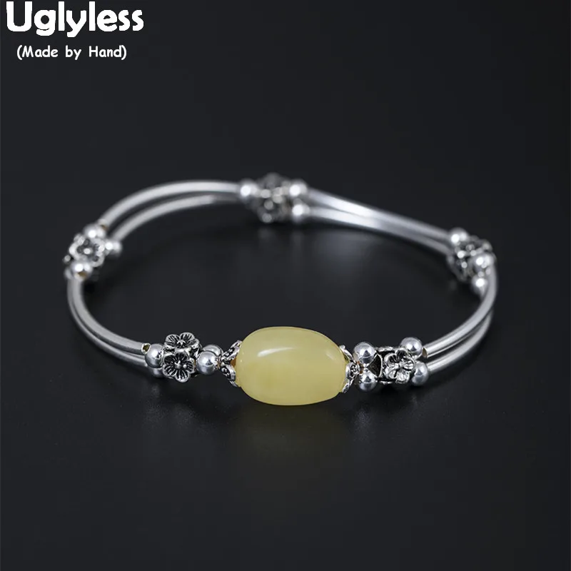 Uglyless 100% Real 925 Sterling Silver Handmade Thai Silver Flower Bracelets for Women Double Layers Amber Bracelet Elastic Rope
Uglyless 100% Real 925 Sterling Silver Handmade Thai Silver Flower Bracelets for Women Double Layers Amber Bracelet Elastic Rope