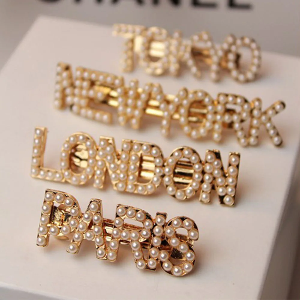 New Fashion Women Pearls Hair Clips Barrettes New York Tokyo Paris London Hair Accessories Crystal Imitiation Pearl Hair Clips
New Fashion Women Pearls Hair Clips Barrettes New York Tokyo Paris London Hair Accessories Crystal Imitiation Pearl Hair Clips