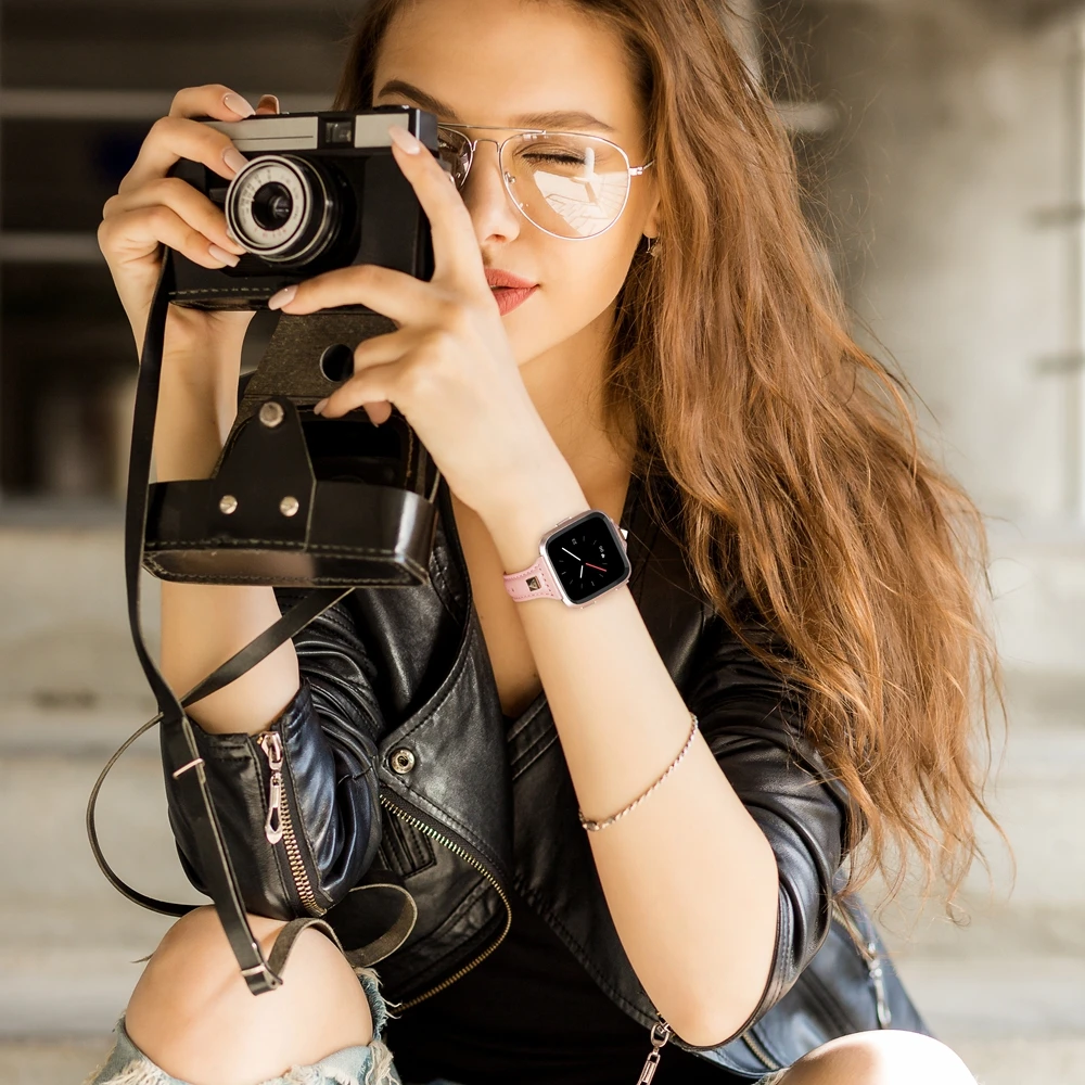 Leather Strap For Versa Bands Slim Genuine Leather Wristbands for Versa Lite Special Edition Versa Accessories with Rivets
Leather Strap For Versa Bands Slim Genuine Leather Wristbands for Versa Lite Special Edition Versa Accessories with Rivets