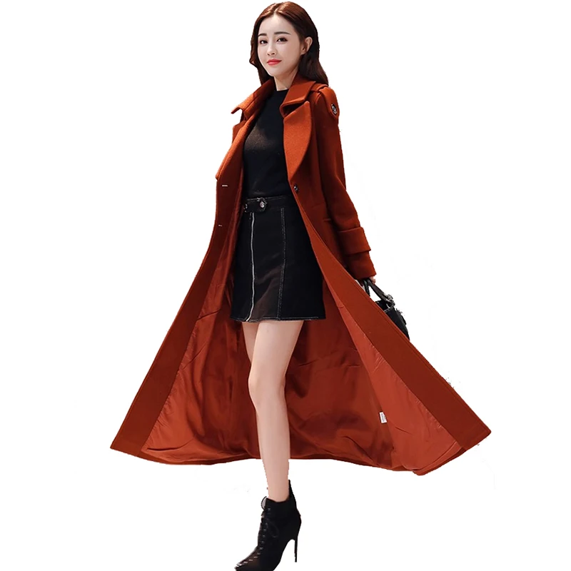 Trench coat for women female thick long coat 2020 winter new Korean waist plus size over the knee woolen coats blouse
Trench coat for women female thick long coat 2020 winter new Korean waist plus size over the knee woolen coats blouse