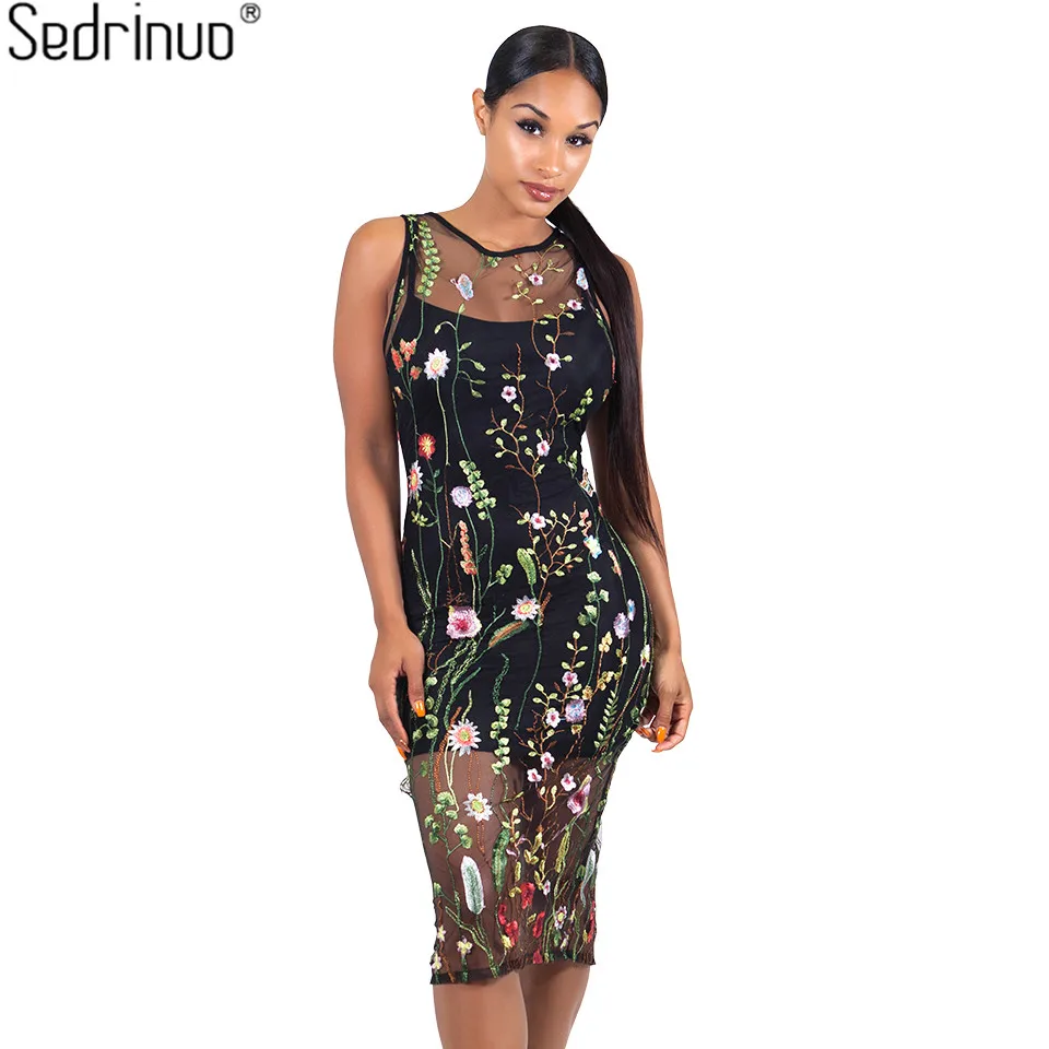 Sedrinuo fashion mesh flower embroidery black beach dress round neck sleeveless bodycon black summer dress
Sedrinuo fashion mesh flower embroidery black beach dress round neck sleeveless bodycon black summer dress