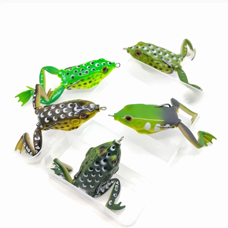 5pcs/BOX 5.5cm 15g Frog Fishing Lures Kit Snakehead Lure Topwater Floating Ray Frog Artificial Bait pesca isca Killer Carp
5pcs/BOX 5.5cm 15g Frog Fishing Lures Kit Snakehead Lure Topwater Floating Ray Frog Artificial Bait pesca isca Killer Carp