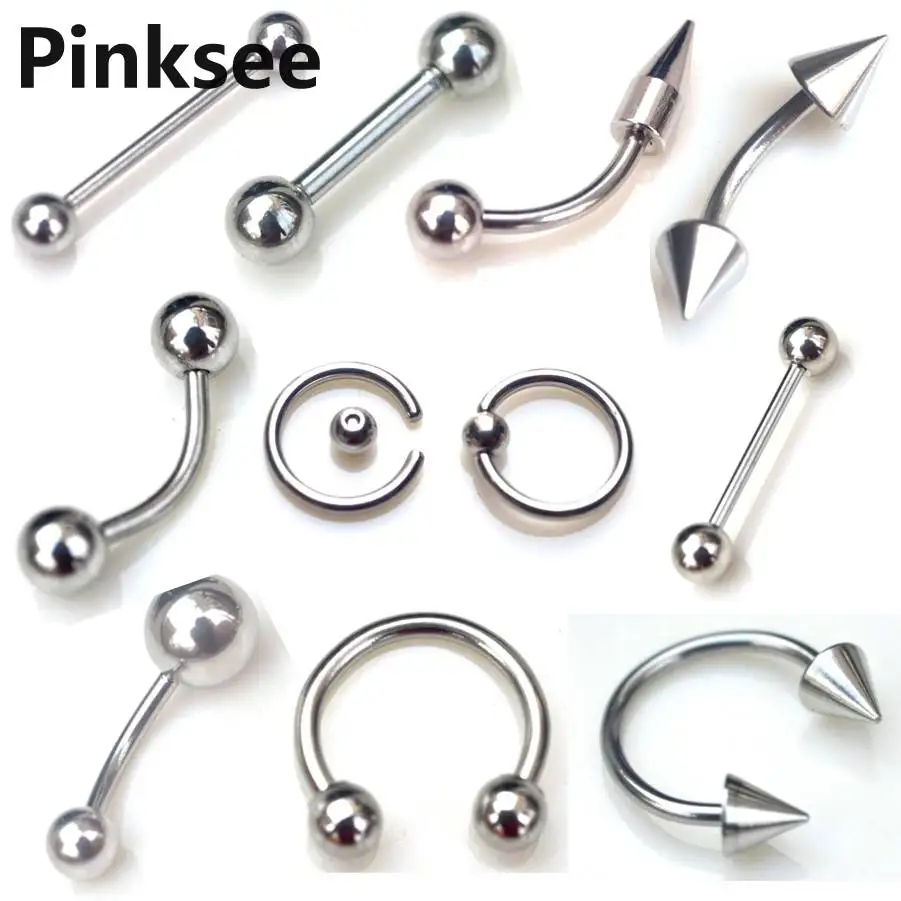 Chic 10pcs Tongue Eyebrow Lip Ring Belly Navel Rings 17 Styles Stainless Steel Piercing Body Jewelry Wholesale Lots Drop Ship
Chic 10pcs Tongue Eyebrow Lip Ring Belly Navel Rings 17 Styles Stainless Steel Piercing Body Jewelry Wholesale Lots Drop Ship