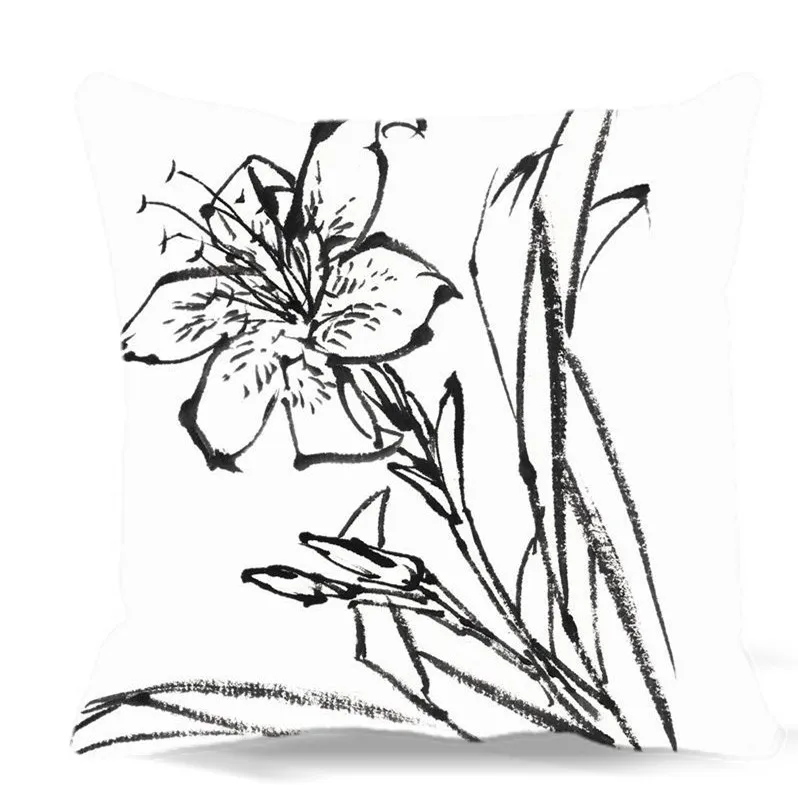 Black&white Chinese watercolor painting flowers of Square Cotton polyester soft cushion cover For home car sofa decorative
Black&white Chinese watercolor painting flowers of Square Cotton polyester soft cushion cover For home car sofa decorative