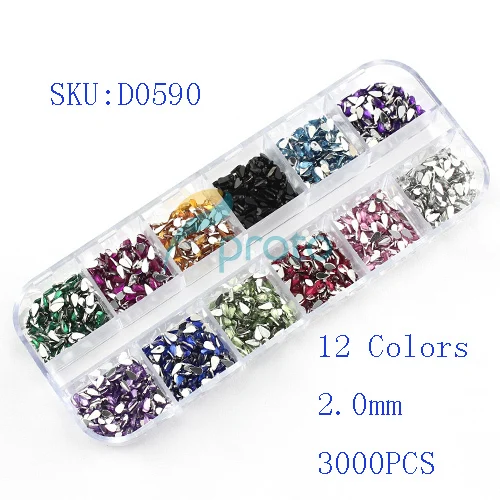 100Sets 2.0mm Nail Rhinestones 12 colors Water Drop Shapes 3,000pcs Perfect for 3D Nail Art Decoration Dropshipping D0590
100Sets 2.0mm Nail Rhinestones 12 colors Water Drop Shapes 3,000pcs Perfect for 3D Nail Art Decoration Dropshipping D0590