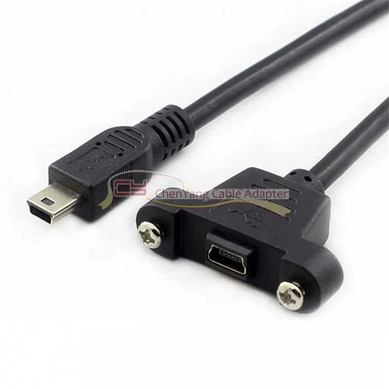 Panel Mount Type Mini USB 5 Pin Male to Female Extension Cable Adapter with Screws
Panel Mount Type Mini USB 5 Pin Male to Female Extension Cable Adapter with Screws
