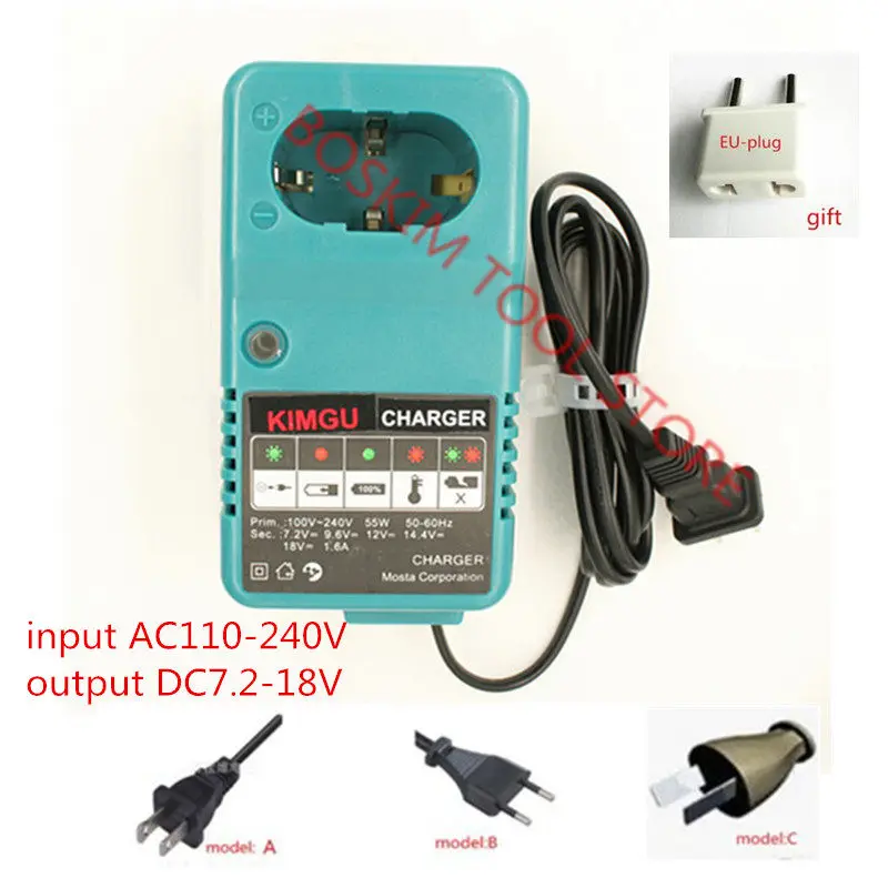 AC100-240V Charger Replace For MAKITA 7.2V 12V 14.4V 18V 4093D 4190D 4190DW 4300D 4390D 5090D 6012HDL NI-MH NI-Cd battery Only
AC100-240V Charger Replace For MAKITA 7.2V 12V 14.4V 18V 4093D 4190D 4190DW 4300D 4390D 5090D 6012HDL NI-MH NI-Cd battery Only