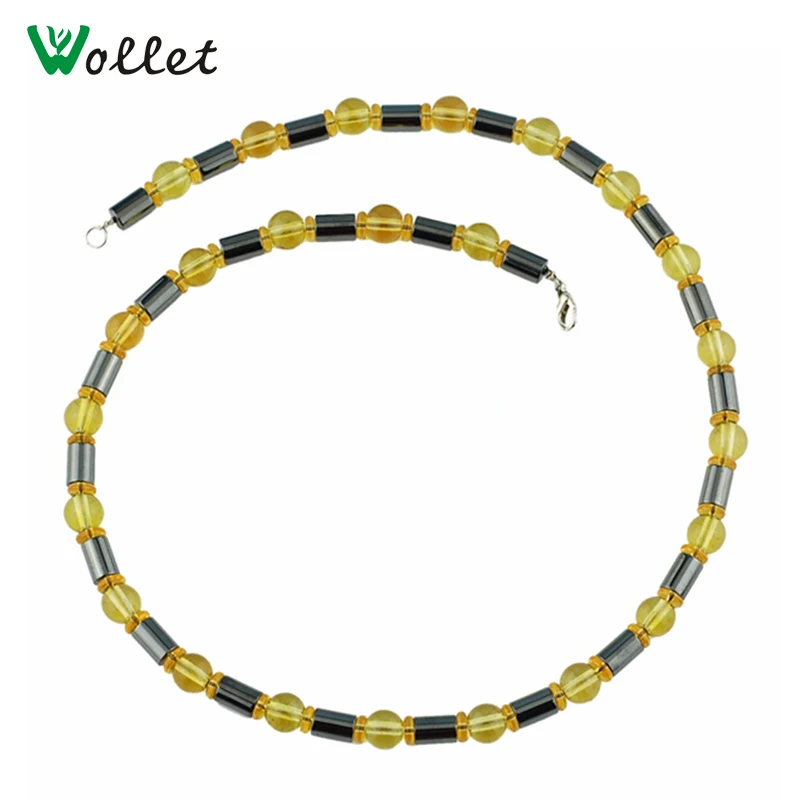 Wollet Fashion Femme Orange Resin Necklace Jewelry Black Magnetic Hematite Beads Necklaces For Women Health Energy
Wollet Fashion Femme Orange Resin Necklace Jewelry Black Magnetic Hematite Beads Necklaces For Women Health Energy