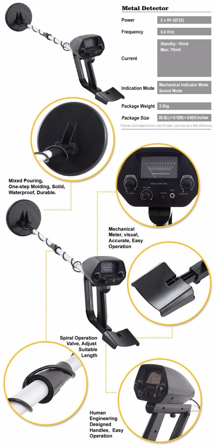 MD4030 Portable Light Weight Underground Industrial Metal Detector Length Adjustable Gold Silver Coin Detector
MD4030 Portable Light Weight Underground Industrial Metal Detector Length Adjustable Gold Silver Coin Detector