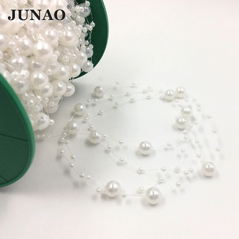 JUNAO 20 Meter Pearl Beads Chain Spool In Roll Pearls String Trim Bridal Beads Appliques for Wedding Garland Party Decoration
JUNAO 20 Meter Pearl Beads Chain Spool In Roll Pearls String Trim Bridal Beads Appliques for Wedding Garland Party Decoration