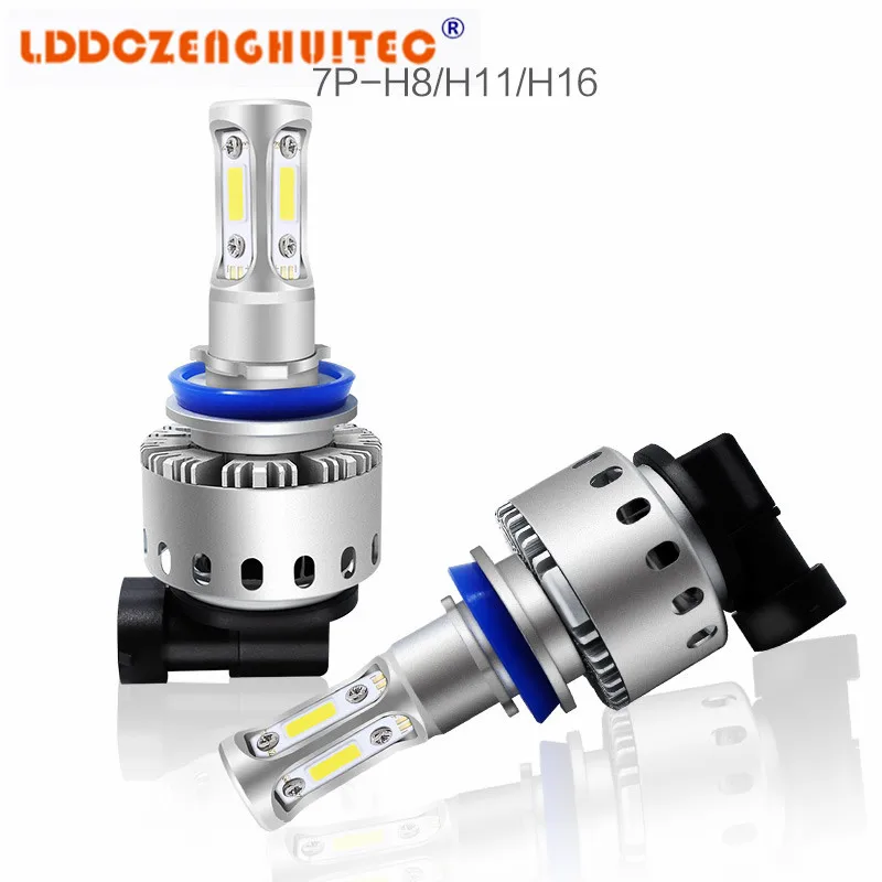 Lddczenghuitec 7 P H4 H7 H11 1 пара светодиодный фар автомобиля УДАРА фишек H1 9005 9006 50 Вт