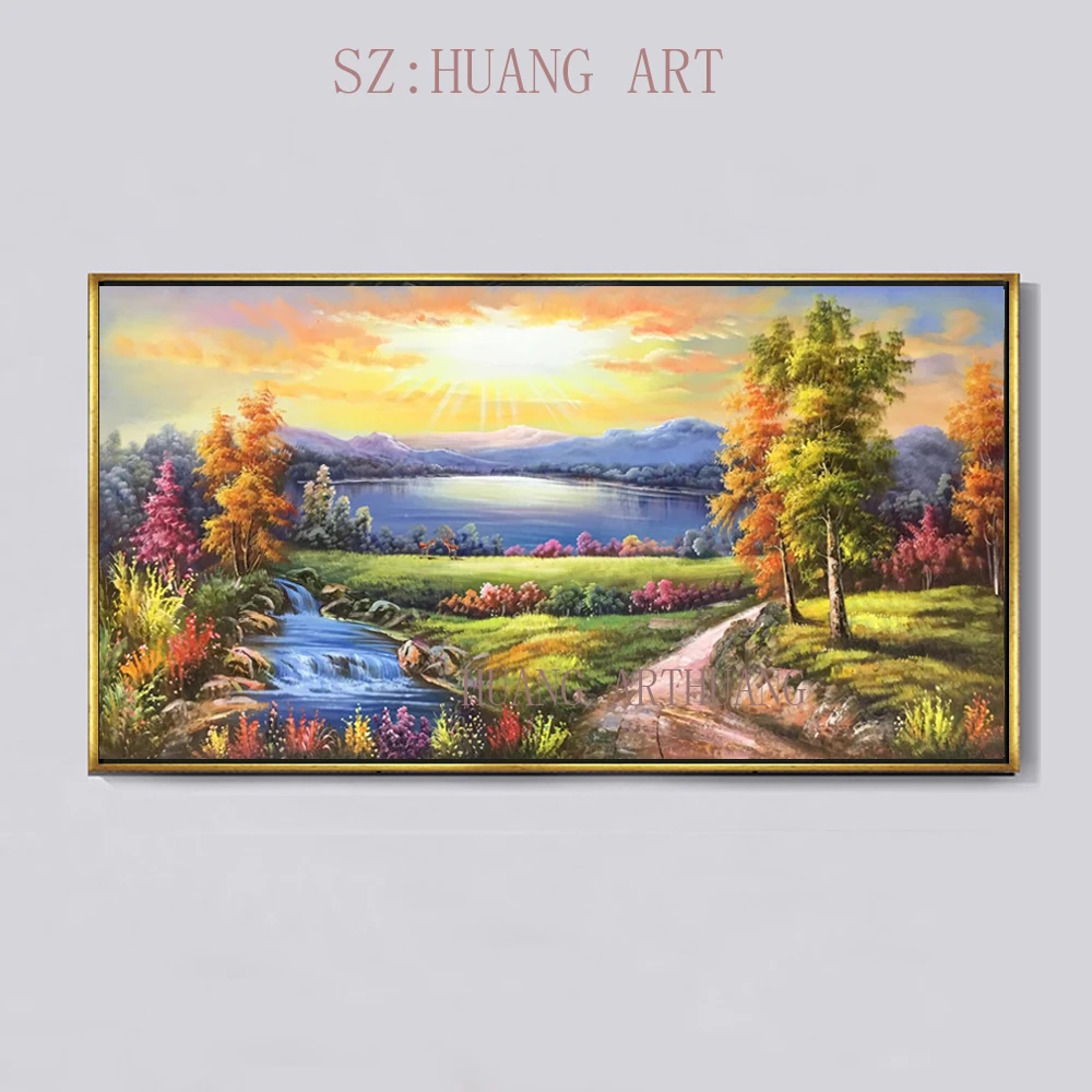 Hand-painted type mountain scenery cornucopia of Chinese oil painting original office decorate children room restaurant no frame
Hand-painted type mountain scenery cornucopia of Chinese oil painting original office decorate children room restaurant no frame