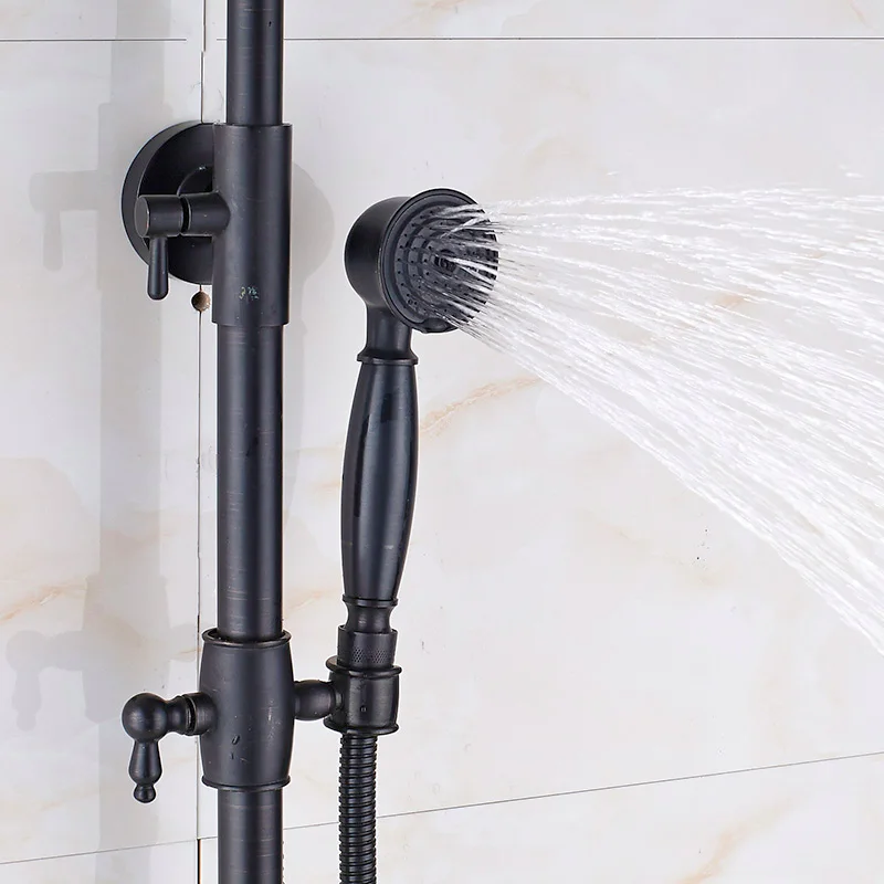 Black Bronze Long Spout Tub Shower Faucet Wall Mounted 8" Brass Rainfall Bathroom Shower Mixer Tap Brass Hot Cold Water Tap
Black Bronze Long Spout Tub Shower Faucet Wall Mounted 8" Brass Rainfall Bathroom Shower Mixer Tap Brass Hot Cold Water Tap