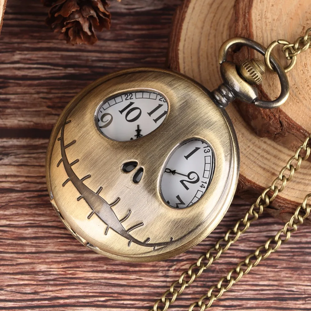 Tim Burton The Nightmare Before Christmas Quartz Pocket Watch Frog Big Eyes Jack Skellington Pendant Retro Bronze Clock Gifts
Tim Burton The Nightmare Before Christmas Quartz Pocket Watch Frog Big Eyes Jack Skellington Pendant Retro Bronze Clock Gifts