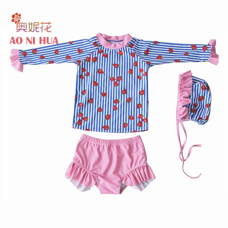 AONIHUA 3pcs Sweet Ruffles Strawberry Two-piece Swimsuit Girls 2017 Designer Brand Print Children baby Kids Long sleeve swimwear
AONIHUA 3pcs Sweet Ruffles Strawberry Two-piece Swimsuit Girls 2017 Designer Brand Print Children baby Kids Long sleeve swimwear