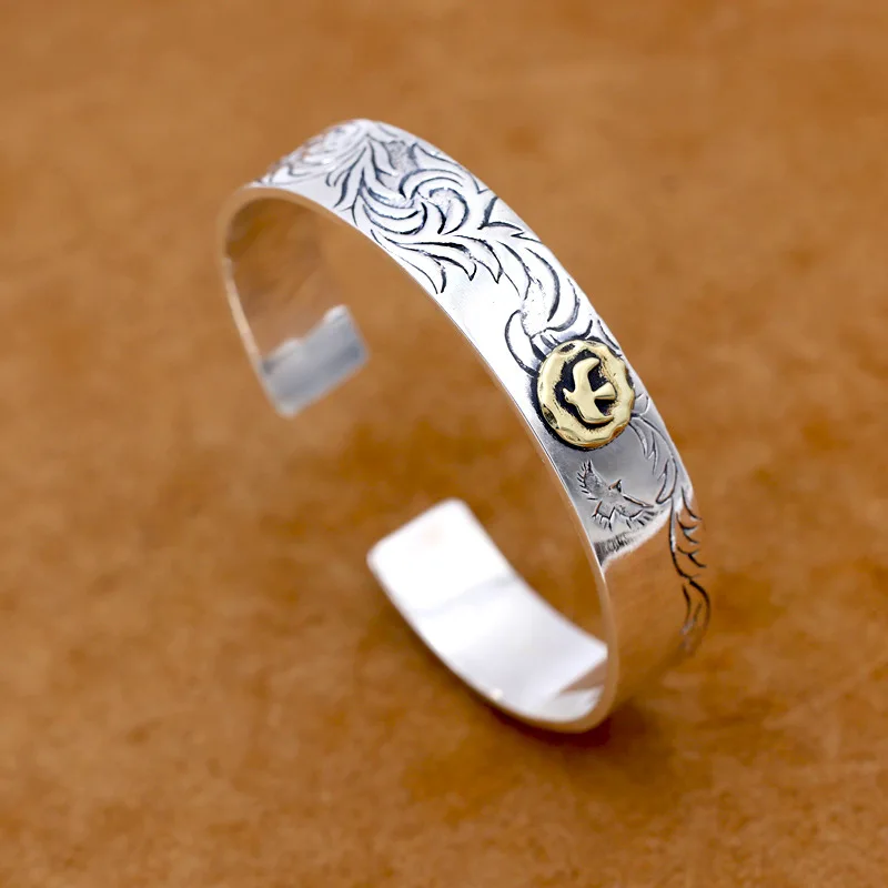 Wholesale S925 Sterling Silver Jewelry Vintage Thai Silver Takahashi Bangle Creative Eagle Simple Men's Personalized Bangle
Wholesale S925 Sterling Silver Jewelry Vintage Thai Silver Takahashi Bangle Creative Eagle Simple Men's Personalized Bangle