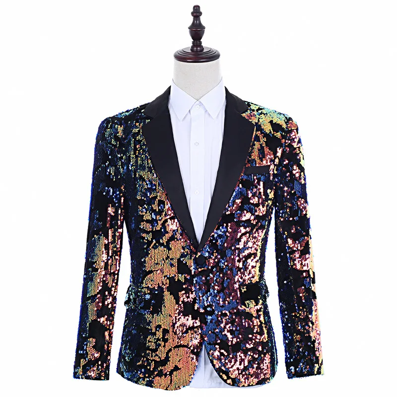 YUSHU 2019 New Men Stylish Colorful Slim Blazer Nightclub DJ Singer Sequin Blazer Men Suit Jacket Costume Men Wedding Tuxedo
YUSHU 2019 New Men Stylish Colorful Slim Blazer Nightclub DJ Singer Sequin Blazer Men Suit Jacket Costume Men Wedding Tuxedo