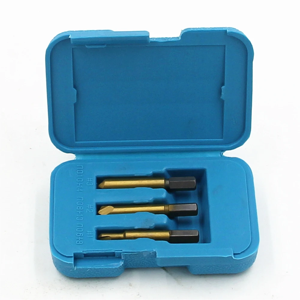 3pcs Damaged Screw Remover Drill Out Handymen Broken Bolt Stud Removal Tool Kit #1 #2 #3 Titanium Coated Set Herramientas
3pcs Damaged Screw Remover Drill Out Handymen Broken Bolt Stud Removal Tool Kit #1 #2 #3 Titanium Coated Set Herramientas