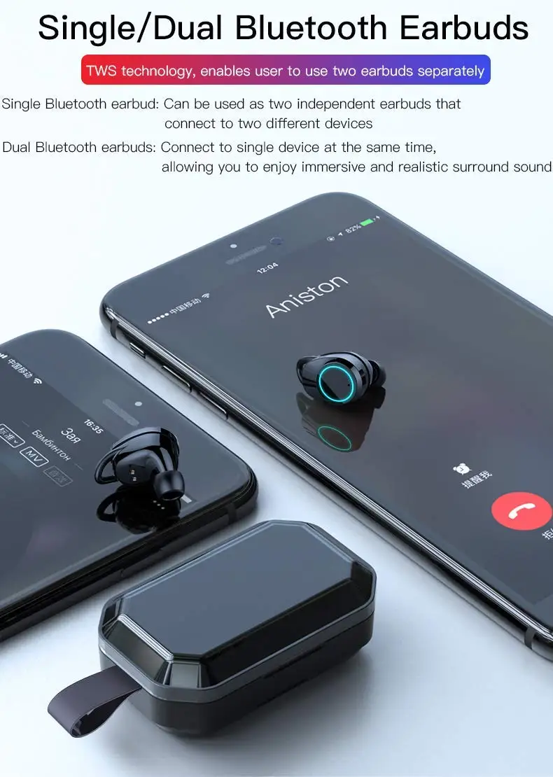 Tws wireless Bluetooth headset waterproof HiFi bass audio with touch earphone wireless earbuds with charging box
Tws wireless Bluetooth headset waterproof HiFi bass audio with touch earphone wireless earbuds with charging box