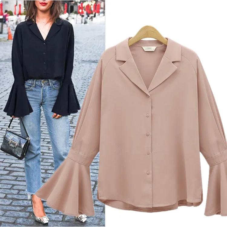 Trending FLare Long Sleeve Turn-down Collar Chiffon Shirt Top Women All-match Chiffon Blouse
Trending FLare Long Sleeve Turn-down Collar Chiffon Shirt Top Women All-match Chiffon Blouse