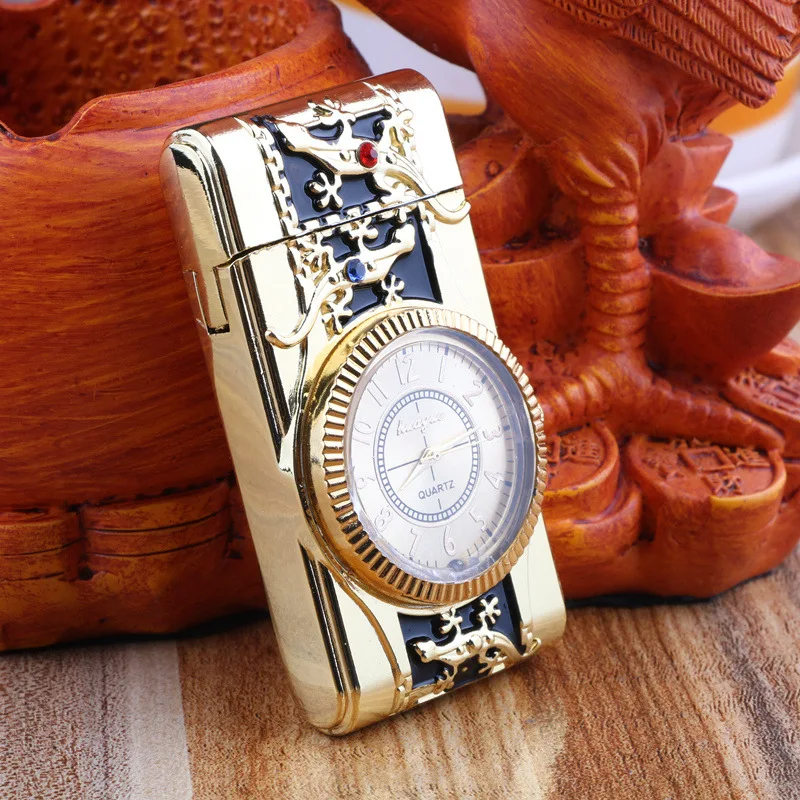 Gecko modeling Clock Watch Quartz Lighter Compact Butane Jet Torch Cigarette Cigar Straight Fire Lighter NO GAS Men Gift
Gecko modeling Clock Watch Quartz Lighter Compact Butane Jet Torch Cigarette Cigar Straight Fire Lighter NO GAS Men Gift