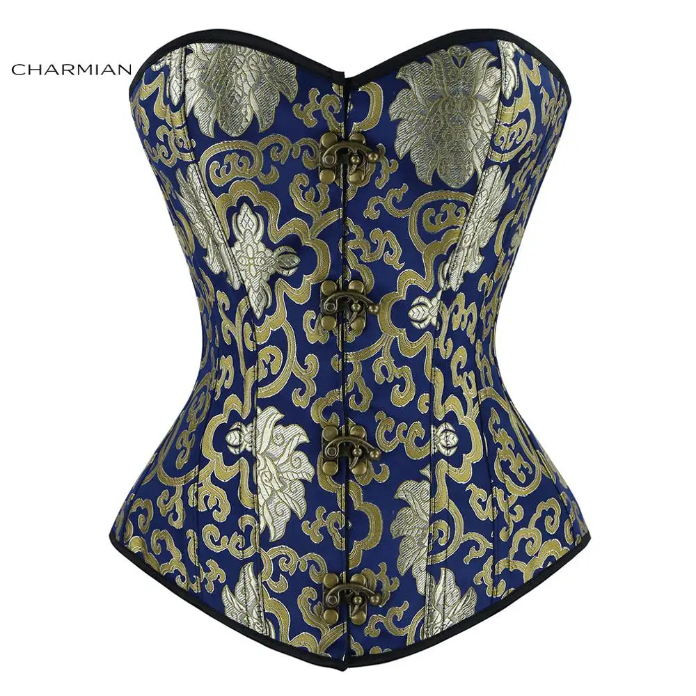 Charmian Women's Plus Size Retro Steampunk Corset Brocade Steel Bones Overbust Corset Body Shaper Corselet Espartilhos for Women
Charmian Women's Plus Size Retro Steampunk Corset Brocade Steel Bones Overbust Corset Body Shaper Corselet Espartilhos for Women