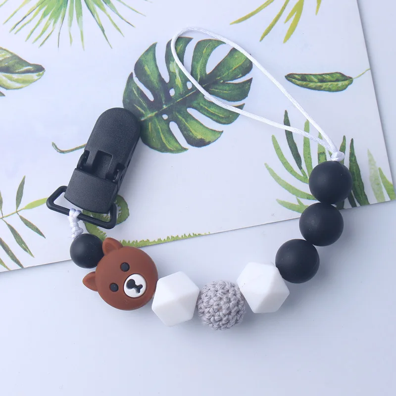 Silicone Cute Bear Pacifier Chain Crochet Beads Dummy Holder for Infant Baby Shower Gift
Silicone Cute Bear Pacifier Chain Crochet Beads Dummy Holder for Infant Baby Shower Gift