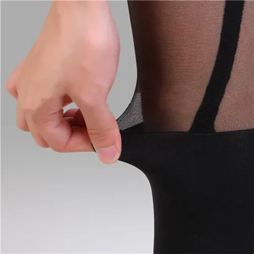 Колготки женские черные с подвязками выше колена | Женская одежда