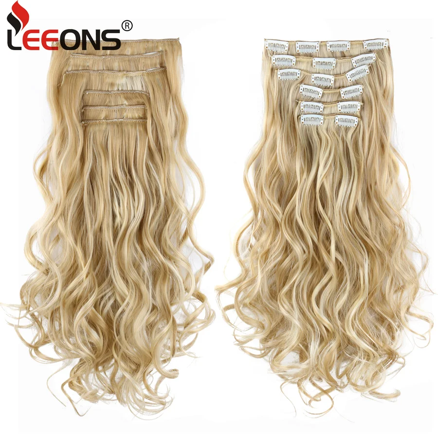 Leeons 22 Inch High Temperature Fiber Curly Synthetic 16 Clips In Hair Extensions For Women Hairpieces Ombre Brown Hair pieces
Leeons 22 Inch High Temperature Fiber Curly Synthetic 16 Clips In Hair Extensions For Women Hairpieces Ombre Brown Hair pieces