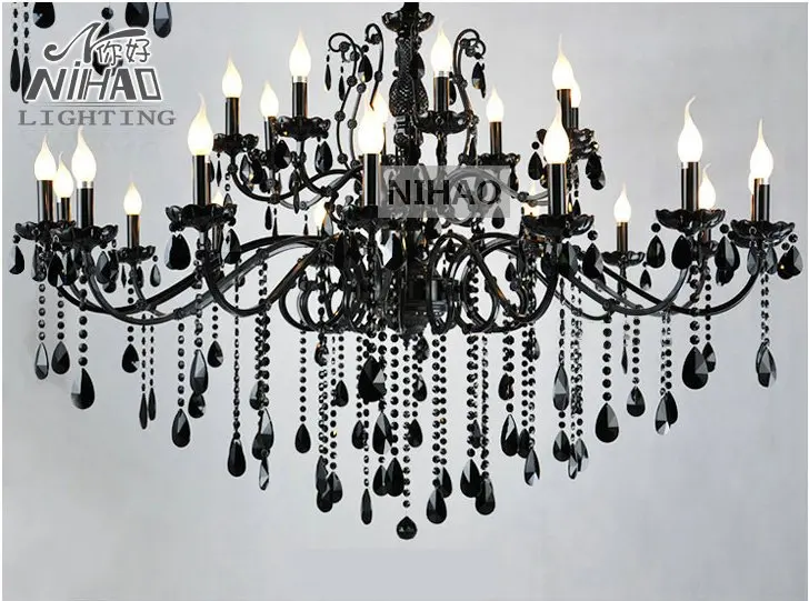 Vintage Black 24 Arms Chandelier Crystal Light Fixture Large American Princess Wrought Iron Lustre Hanging Lamp MD2520 L24
Vintage Black 24 Arms Chandelier Crystal Light Fixture Large American Princess Wrought Iron Lustre Hanging Lamp MD2520 L24