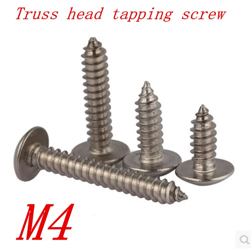 50pcs m4*8/10/12/16/20/25/30/35/40 4mm A2 Stainless Steel Phillips Truss Head Self Tapping Screws
50pcs m4*8/10/12/16/20/25/30/35/40 4mm A2 Stainless Steel Phillips Truss Head Self Tapping Screws