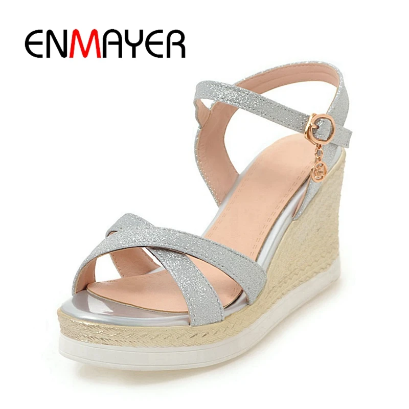 ENMAYER 2018 New Fashion women basic buckle strap wedges lady platform sandals women casual fashion high heel sandals ZYL258
ENMAYER 2018 New Fashion women basic buckle strap wedges lady platform sandals women casual fashion high heel sandals ZYL258