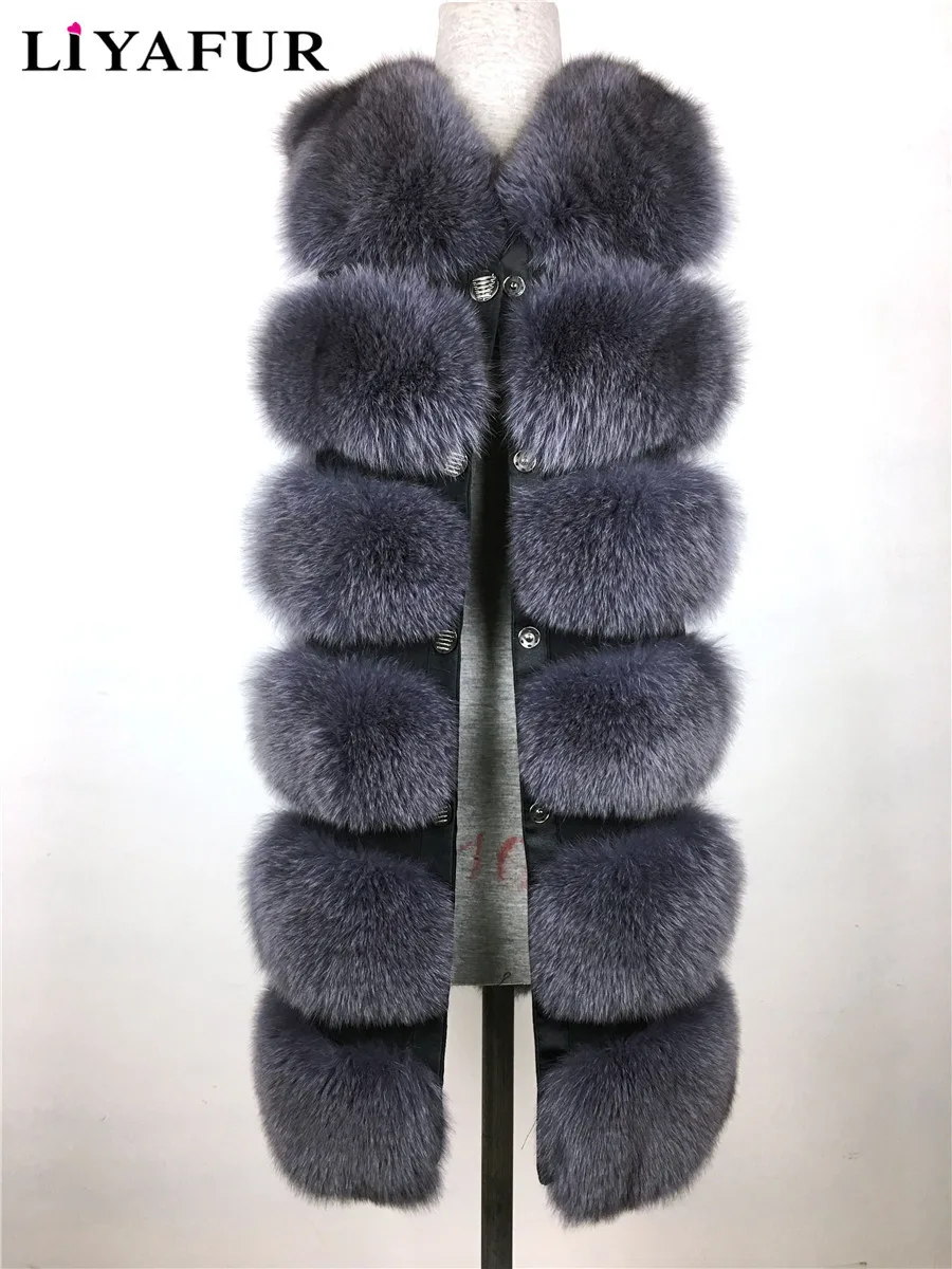 LIYAFUR New Style Real Genuine Fox Fur 90cm Long Vest For Women Winter Warm Fashion 100% Natural Fur Waistcoat Gilet Garment
LIYAFUR New Style Real Genuine Fox Fur 90cm Long Vest For Women Winter Warm Fashion 100% Natural Fur Waistcoat Gilet Garment