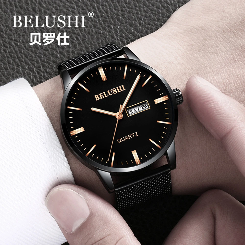 BELUSHI Top Brand Luxury Stainless Steel Mesh Strap Watch Men Montre Simple Business Watch Dual Calendar Wristwatch Reloj Hombre
BELUSHI Top Brand Luxury Stainless Steel Mesh Strap Watch Men Montre Simple Business Watch Dual Calendar Wristwatch Reloj Hombre