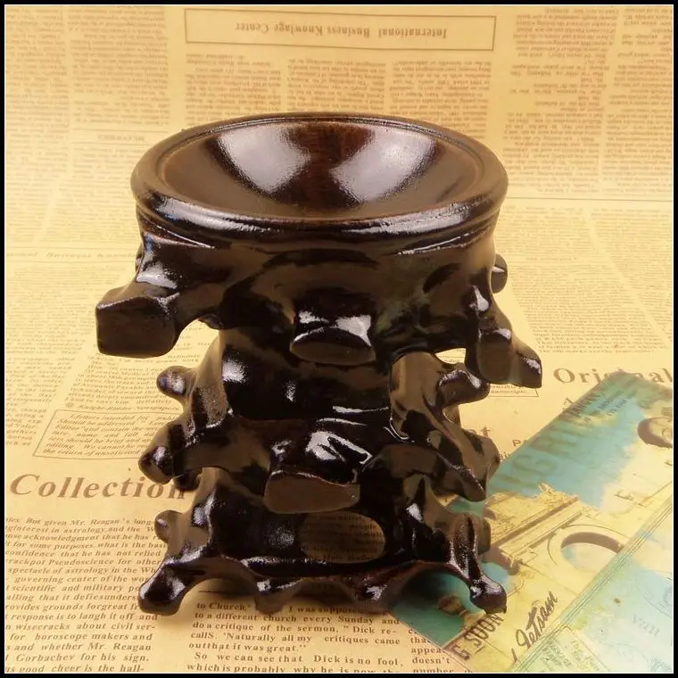 

Kylin rosewood handicraft stone carving jade vase head teapot can be Wacao crystal ball base wood