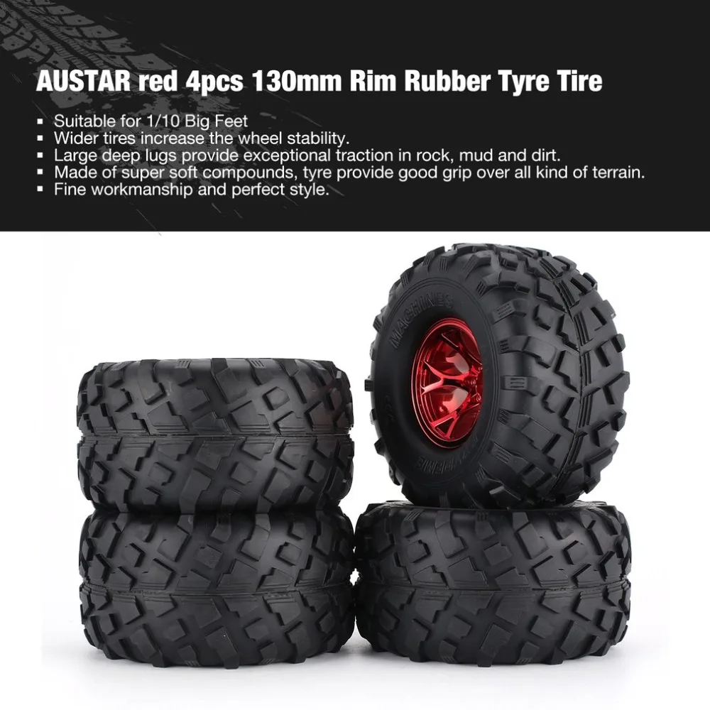 AUSTAR 4pcs AX-3004 130mm Rim Rubber Tyre Tire Wheel Plastic Hub for 1/10 RC Bigfoot Model HSP HPI Beadlock Spare Parts
AUSTAR 4pcs AX-3004 130mm Rim Rubber Tyre Tire Wheel Plastic Hub for 1/10 RC Bigfoot Model HSP HPI Beadlock Spare Parts