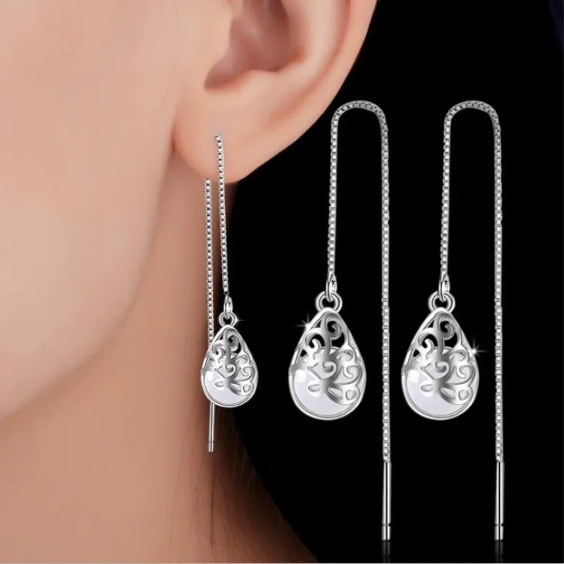 Hot Sale Fashion Tassel 925 Sterling Silver Jewelry Long Wishing Pool Ear Line Sweet Water Drop Temperament Dangle Earring SE340
Hot Sale Fashion Tassel 925 Sterling Silver Jewelry Long Wishing Pool Ear Line Sweet Water Drop Temperament Dangle Earring SE340