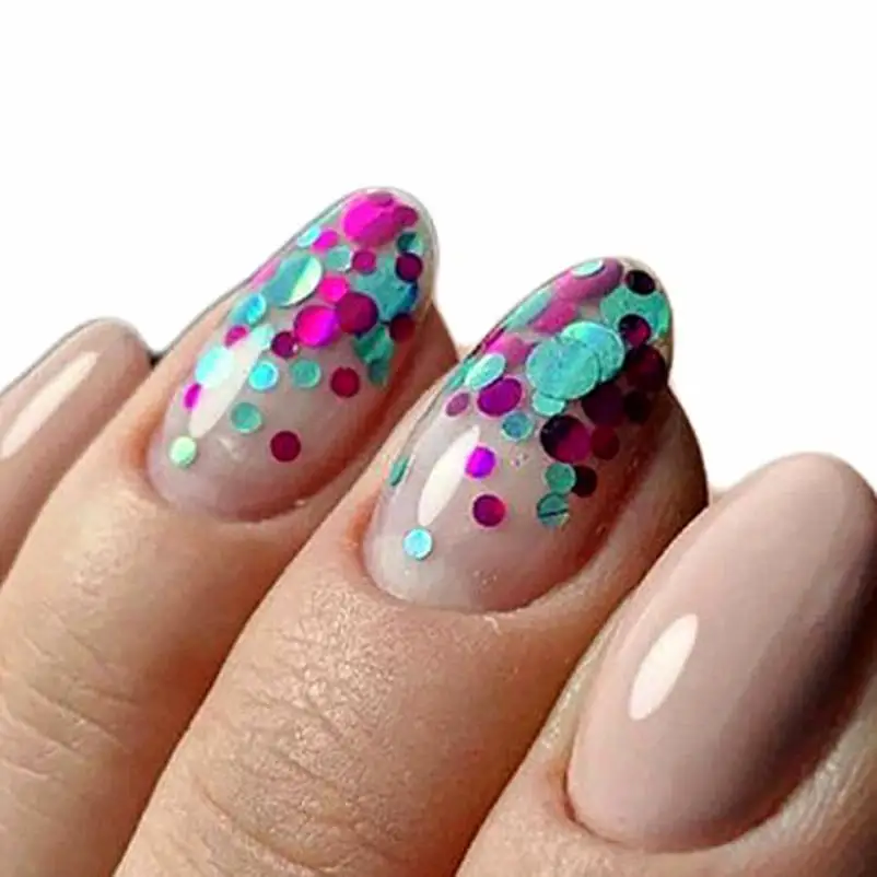 Colorful Nail Art Tips Sequins Stickers 3D Laser Makeup Manicure DIY Decals Decoration 2U0109 | Красота и здоровье