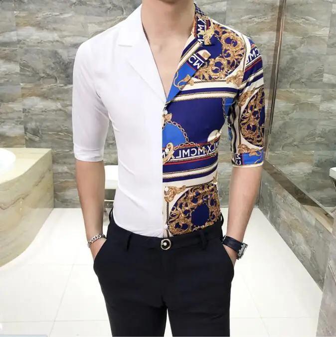 Men Patchwork Fashion Printing Shirts Men Half Sleeve Slim Fit Streetwear Summer Shirt Camisa Masculina Men Shirt M-3XL
Men Patchwork Fashion Printing Shirts Men Half Sleeve Slim Fit Streetwear Summer Shirt Camisa Masculina Men Shirt M-3XL