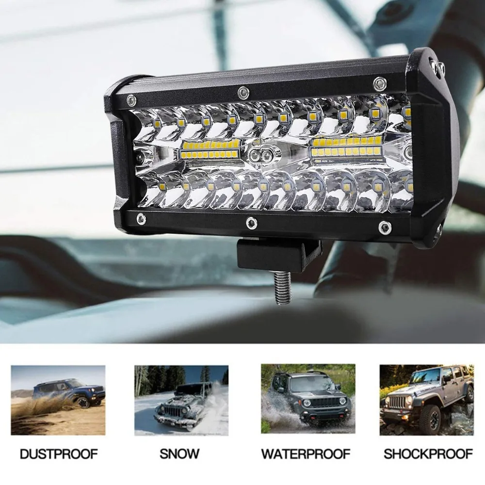 7 Inch 120W Combo Led Light Bars Spot Flood Beam for Work Driving Offroad Boat Car Tractor Truck 4x4 SUV ATV 12V 24V
7 Inch 120W Combo Led Light Bars Spot Flood Beam for Work Driving Offroad Boat Car Tractor Truck 4x4 SUV ATV 12V 24V